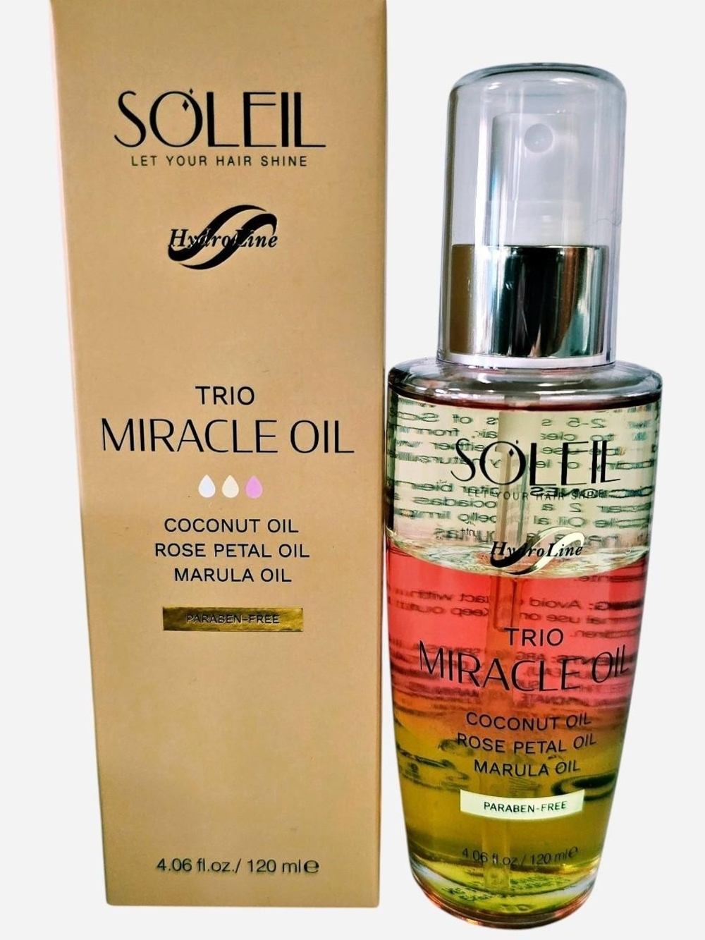 Trio Miracle Oil - Coconut, Rose Petal & Marula Oil (Pink/Yellow)